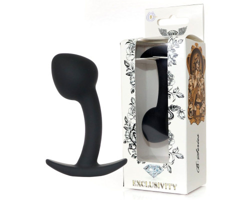 Черная анальная втулка Curved - 9 см.