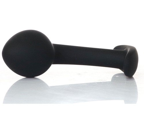 Черная анальная втулка Curved - 9 см.