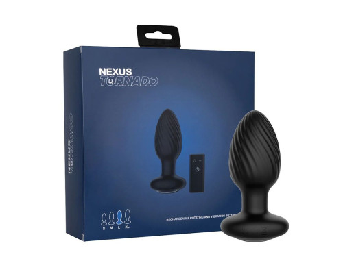 Черная анальная вибровтулка Nexus Tornado Large с функцией вращения