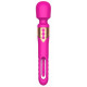 Розовый двусторонний wand-вибратор с функцией фингеринга - 26 см.