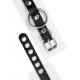 Бело-черные кожаные наручники с одним ремешком с люверсами