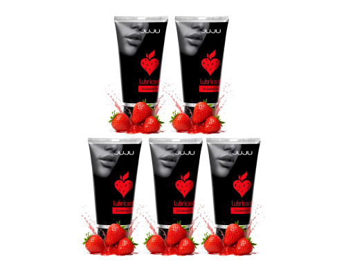 Набор из 5 съедобных лубрикантов JUJU со вкусом клубники