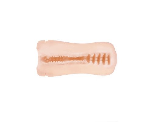 Телесный мастурбатор в виде вагины в пластиковой колбе