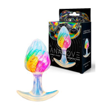 Яркая анальная пробка со спиралевидным рельефом - 9 см.