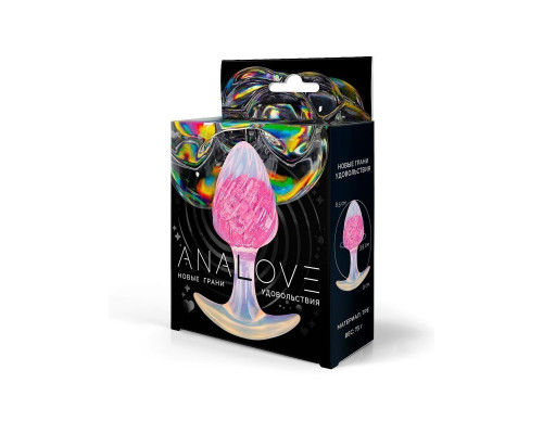 Розоватая анальная пробка со спиралевидным рельефом - 9 см.