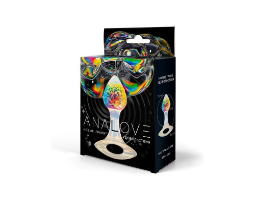 Яркая анальная пробка с ручкой - 8,5 см.