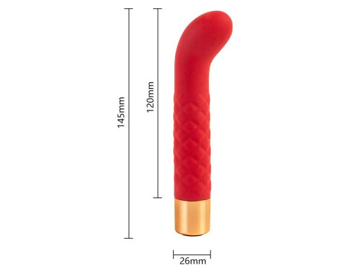 Красный вибратор для G-точки - 14,5 см.