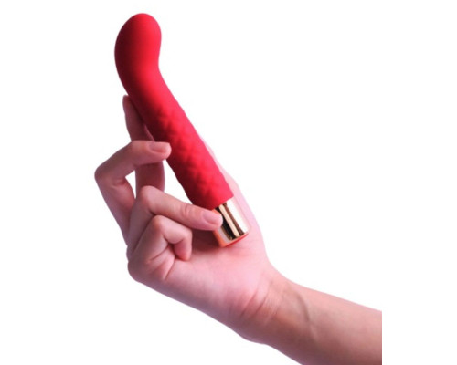 Красный вибратор для G-точки - 14,5 см.