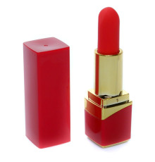 Красный мини-вибратор в форме помады