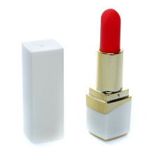 Белый мини-вибратор в форме помады