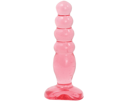 Розовая анальная пробка Crystal Jellies 5  Anal Delight - 14 см.