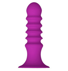 Фиолетовый ребристый анальный стимулятор RIBBED PLUG - 13,5 см.