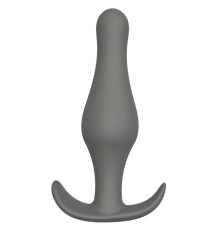 Серый удлиненный анальный стимулятор PLUG WITH T-HANDLE - 15,6 см.