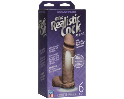 Фаллоимитатор-мулат The Realistic Cock ULTRASKYN 6” - 19,8 см.