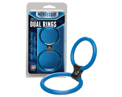 Синее двойное эрекционное кольцо Dual Rings Blue