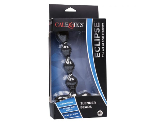 Черный анальный вибростимулятор Eclipse Slender Beads - 17,75 см.