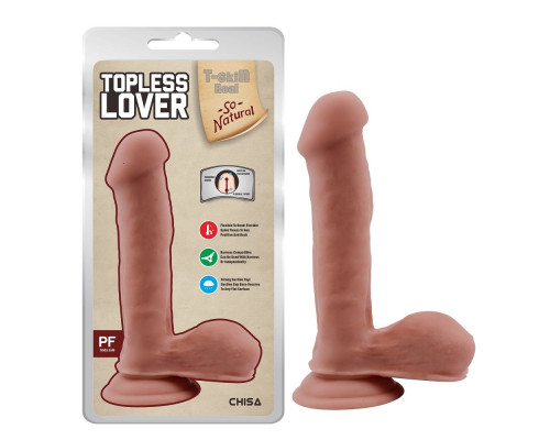 Телесный фаллоимитатор на присоске Topless Lover - 19,2 см.