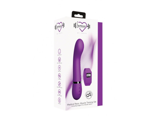 Фиолетовый вибромассажер Kegel G - 20 см.