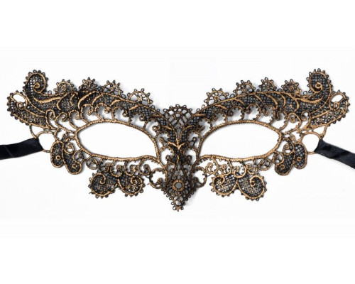 Изысканная золотистая женская карнавальная маска