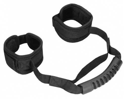 Черные наручники V V Adjustable Handcuffs with Handle