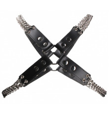 Черная мужская портупея Chain And Chain Harness