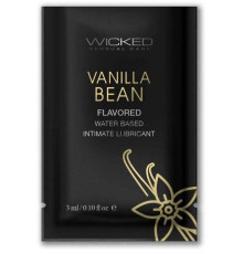 Лубрикант на водной основе с ароматом ванильных бобов Wicked Aqua Vanilla Bean - 3 мл.