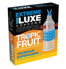 Стимулирующий презерватив  Убойный бурильщик  с ароматом тропических фруктов - 1 шт.
