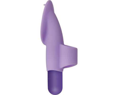 Фиолетовая вибропуля с силиконовой щеточкой для клиторальной стимуляции Fingerific
