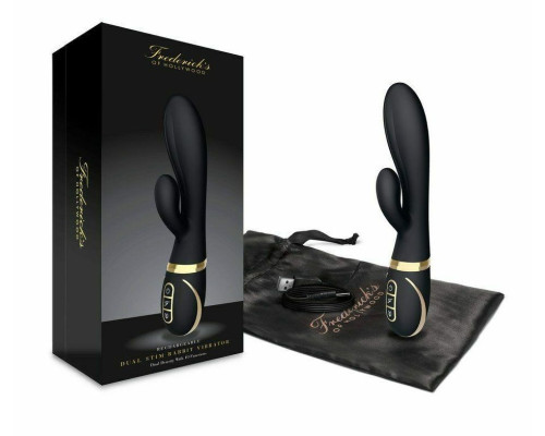 Черный вибратор-кролик Dual Stim Rabbit Vibrator