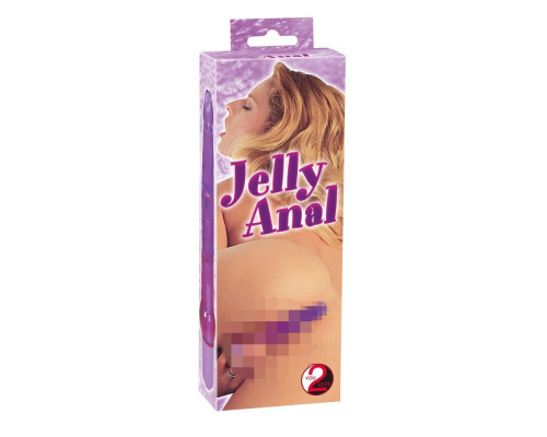 Фиолетовый гелевый анальный вибратор Jelly Anal - 17,5 см.