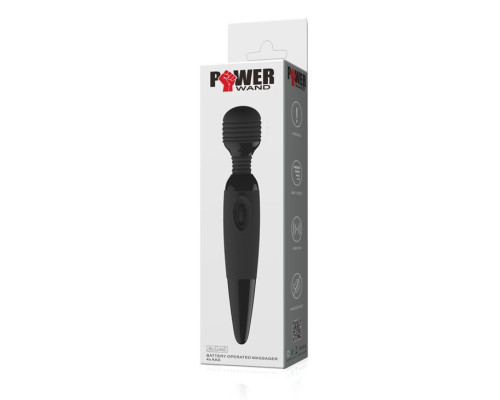 Черный вибромассажер с мощной вибрацией Power Wand