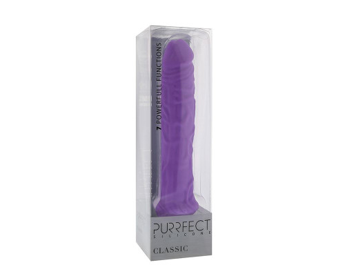 Фиолетовый вибратор-реалистик PURRFECT SILICONE CLASSIC 8.5INCH - 21,5 см.