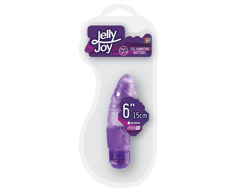 Фиолетовый вибромассажёр JELLY JOY 6INCH 10 RHYTHMS - 15 см.