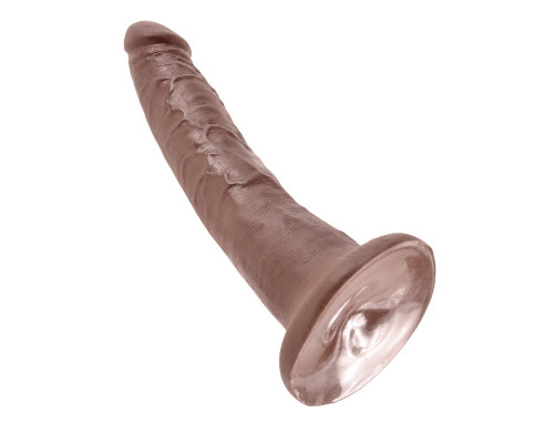 Коричневый фаллоимитатор с присоской 7  Cock - 17,8 см.