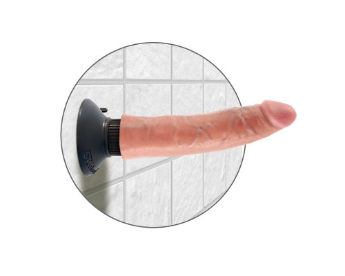 Вибромассажер телесного цвета 7  Vibrating Cock - 20 см.