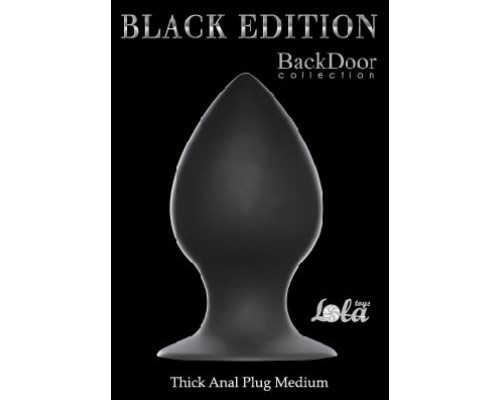 Чёрная анальная пробка Thick Anal Plug Medium - 9,5 см.