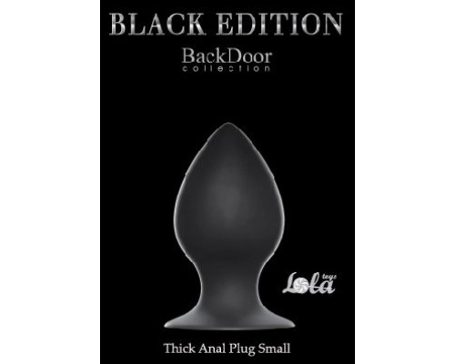 Чёрная анальная пробка Thick Anal Plug Small - 7,8 см.