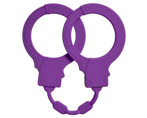 Фиолетовые силиконовые наручники Stretchy Cuffs Purple