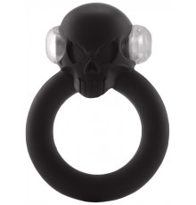 Чёрное виброкольцо Shadow Skull Cockring с черепом