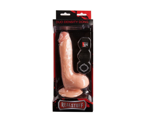 Реалистичный фаллоимитатор REALSTUFF DUO DENSITY DONG 8INCH - 20,5 см.