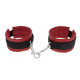 Красно-чёрные полиуретановые наручники Luxurious Handcuffs
