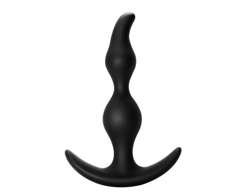 Чёрная анальная пробка Bent Anal Plug Black - 13 см.