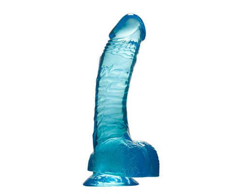 Голубой гелевый фаллоимитатор Aqua Quartz - 20 см.
