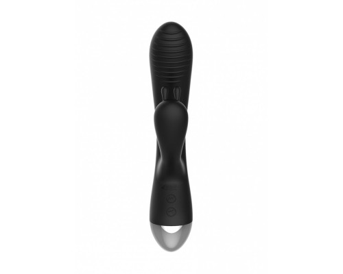 Чёрный вибратор E-Stimulation Rabbit Vibrator с электростимуляцией - 19 см.