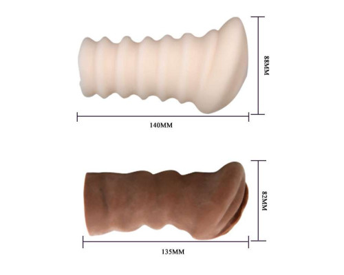 Комплект мастурбаторов-вагин - телесная и темнокожая