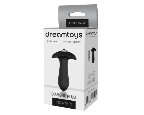 Черная анальная вибровтулка Single Speed Diamond Plug - 10 см.