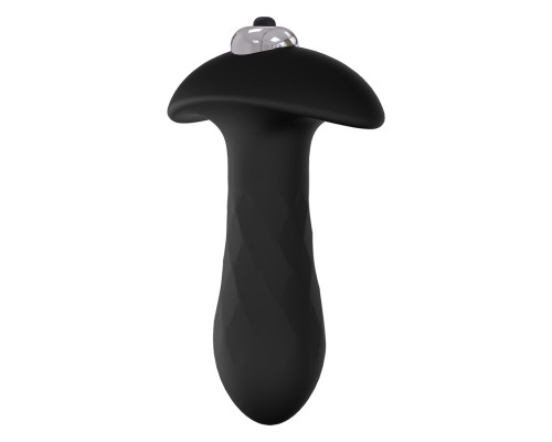 Черная анальная вибровтулка Single Speed Diamond Plug - 10 см.