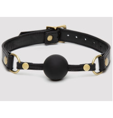 Черный кляп-шар Bound to You Faux Leather Ball Gag