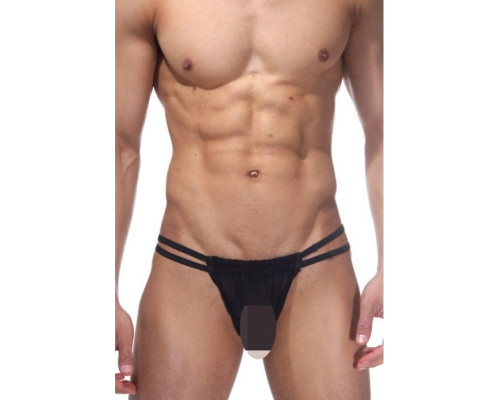 Мужские трусы-танга из полупрозрачной тянущейся ткани