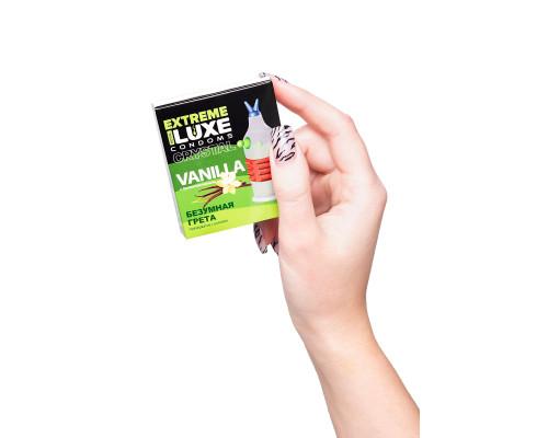 Стимулирующий презерватив «Безумная Грета» с ароматом ванили - 1 шт.